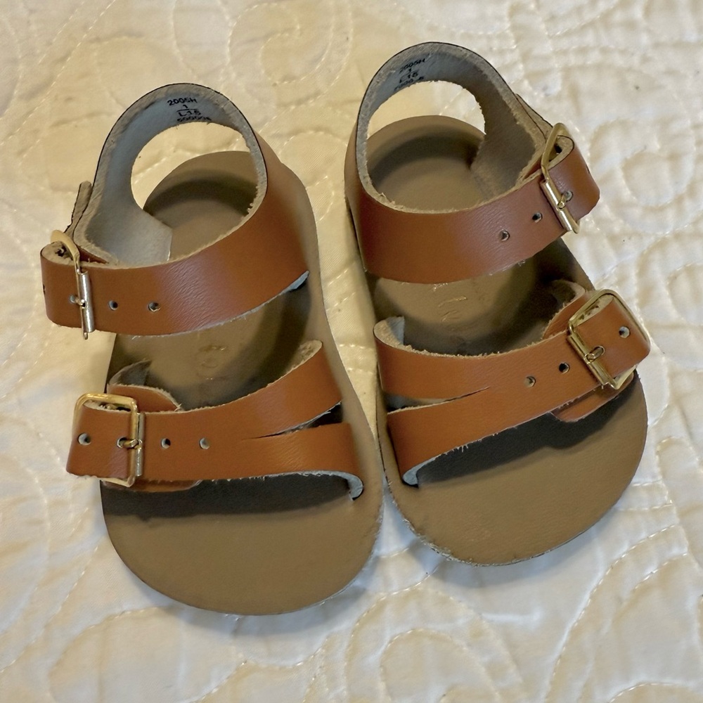 Tan Sun-San Sea-Wee Salt Water Sandals Baby Walking Shoes size 1